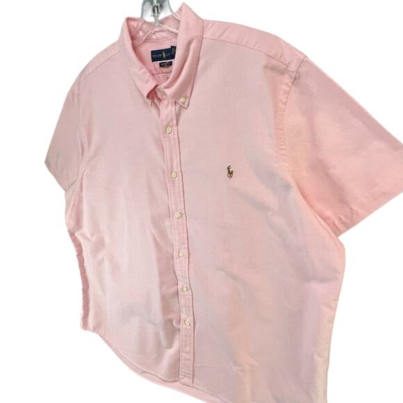 Ralph Lauren Shirt Men XXL Pink Cotton Classic Fit Flesh Pony Button Down Preppy - Picture 2 of 13